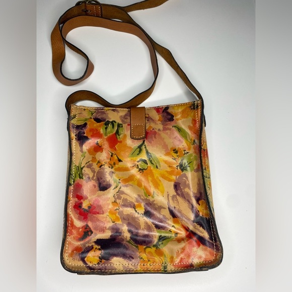 Patricia Nash Venezia 100% Italian Leather Floral Crossbody Bag - Picture 3 of 12